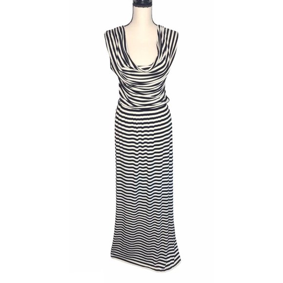 Felicity & Coco Dresses & Skirts - Felicity & Coco Black Stripe Cowl Neck Maxi Dress